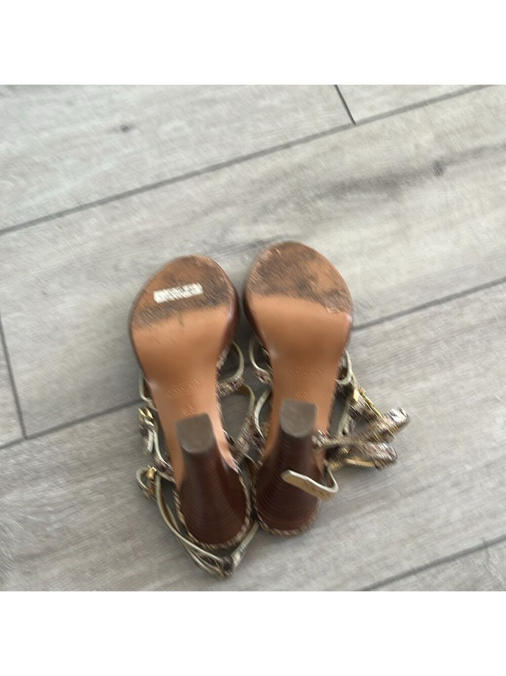 Coach Libertie snakeskin leather with block heel chain detail Heels size 6.5 - Picture 13 of 14
